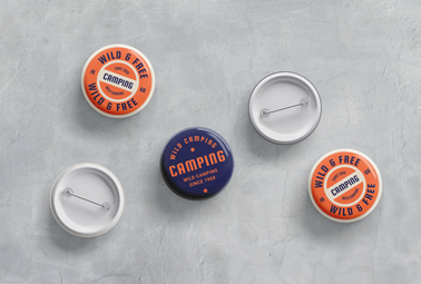 Five Button Badges Front and Back