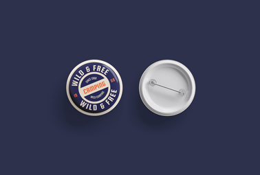 Two Button Badges Top View