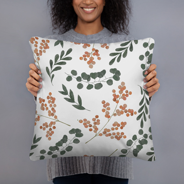 Woman Holding a Square Cushion