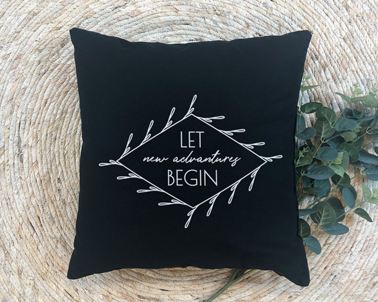 Cushion with Plants on the Right Side