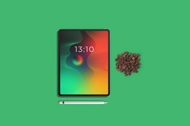 Планшет и кофейные зерна