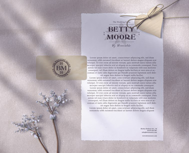 Decorated Wedding Flyer and a Visit Card