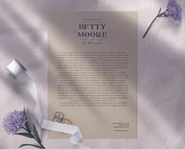 Wedding Letter, a Ribbon Roll, and Flowers