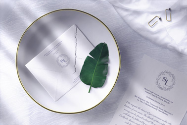 Свадебный Пригласительный с Конвертом на Тарелке