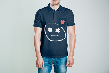 Men's Polo Shirt on a Gray Background