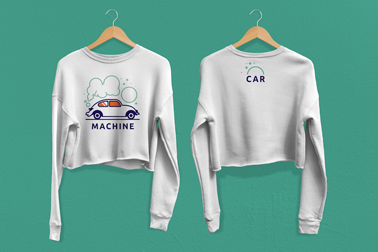 Два белых свитшота, вид спереди и сзади