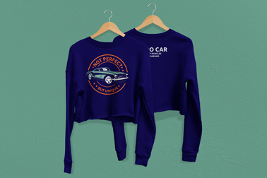 Два синих свитшота на деревянных вешалках