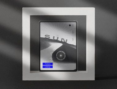 iPad on a Gray Textured Background