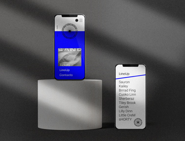 Two iPhones on a Gray Textured Background