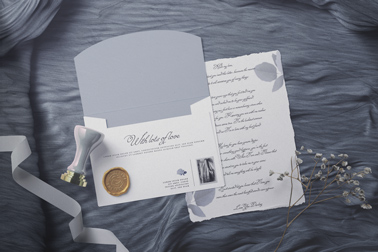 Opened Envelope with a Love Letter, and a Stamp