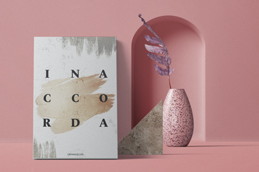 Frame with a Flower Vase and a Stone Decor