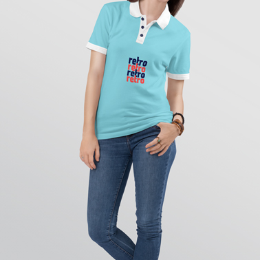 Zoom-in View of a Woman in Polo Shirt