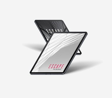 Two Tilted iPads on a White Background