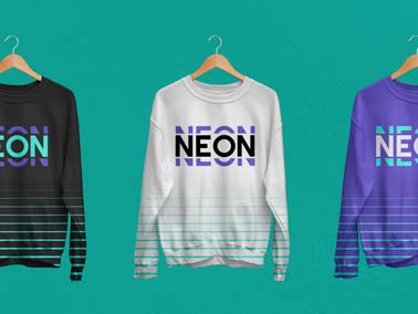 Zoom-in View of Three Sweatshirts on Hangers