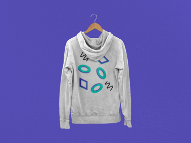 Back View of a White Hoodie on a Hanger