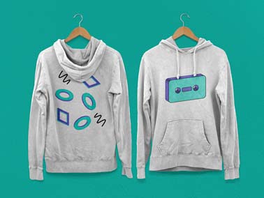 Two White Hoodies Back and Front View