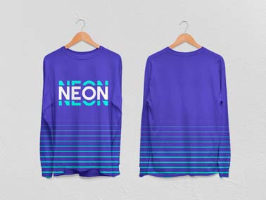 Two Blue Sweatshirts Back and Front View