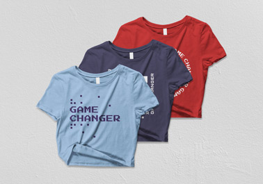 Three Crop Tops on a White Background