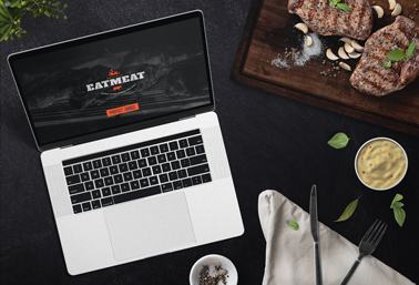 Laptop next to Cooking Ingredients