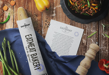 Flyer and Bread Package on a Cooking Table