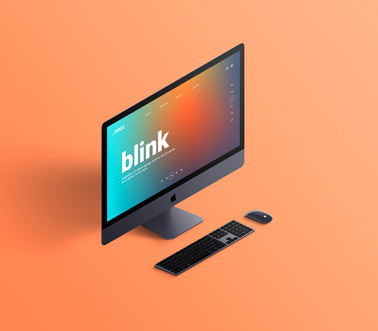 iMac with a Keyboard and Mouse Left Side View