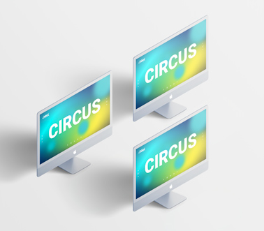 Three Isometric iMacs on a White Background