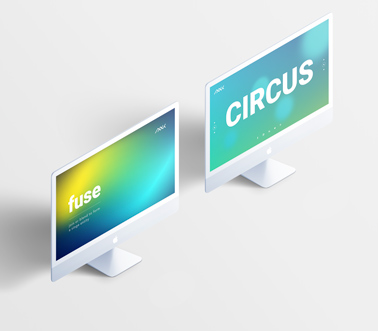 Two Isometric iMacs on a White Background