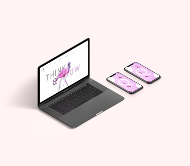 Gray MacBook with Two iPhones