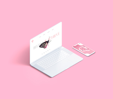 White MacBook with an iPhone