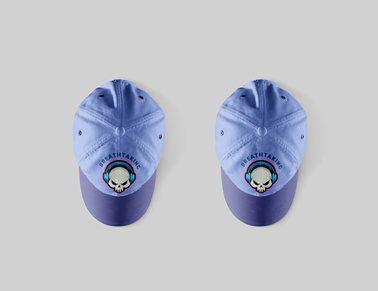 Two Sports Caps Top View