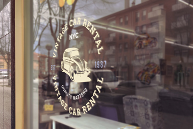 Vintage Window Signage Right Side View