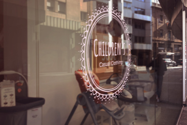 Kids Shop Window Signage Left Side View