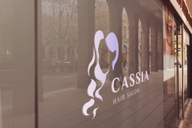 Logo Signage on a Beauty Salon Window