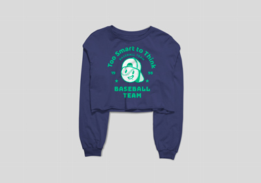 Sweatshirt court sur un fond blanc