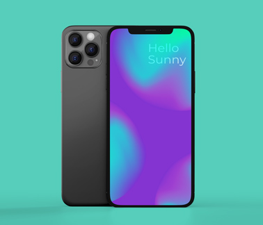 Two iPhone 12 Models Front and Back