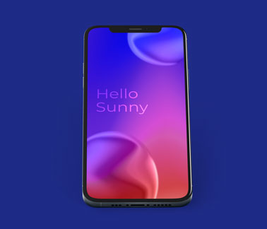 Vertical iPhone 12 on a Blue Background