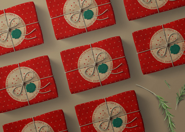 Multiple Christmas Boxes with String Bows