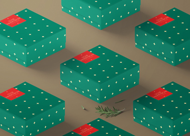 Christmas Gift Boxes Left Side View