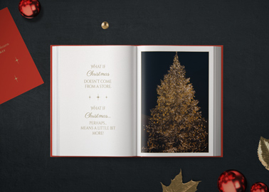 Open Book on a Christmas Background