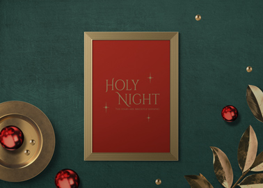 Photo Frame on a Christmas Background