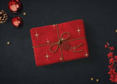 Christmas Gift Box with a String Bow