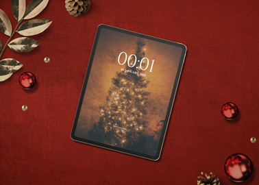 iPad Pro on a Christmas Background