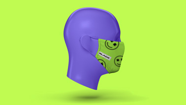 Face Mask on a Mannequin Head from Side