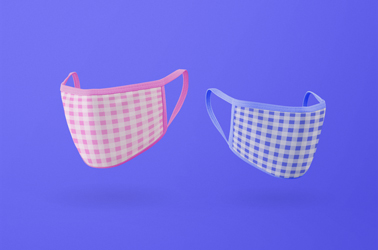 منظور من الجانب الأيسر والايمن لاثنين من أقنعة الوجه 