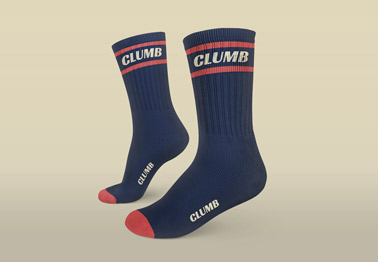 Pair of Crew Socks Side View