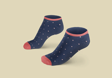 Pair of Linear Socks Side View