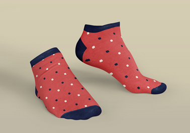 Pair of Linear Socks on a Solid Background