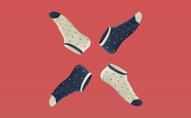 Two Pairs of Linear Socks Top View