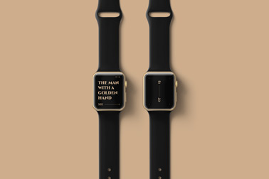 Deux Apple Watches sur une surface beige