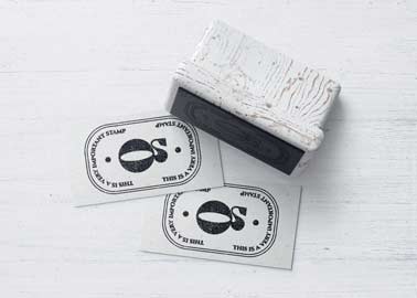Wooden Stamp with Two Business Cards